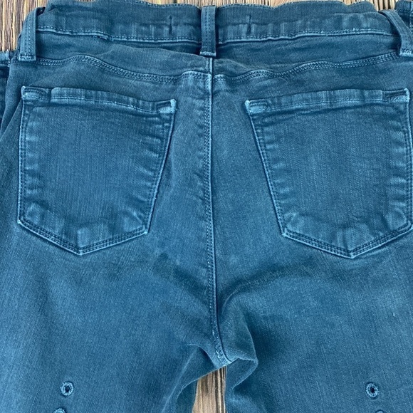 J Brand Blue Skinny Jeans With Large Eyelet Detail Down Rear Leg- Size 26 - Picture 3 of 10